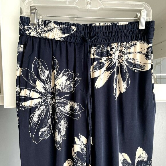 Donna Karen Floral Print Crepe De Chine Track Pant - Picture 4 of 6